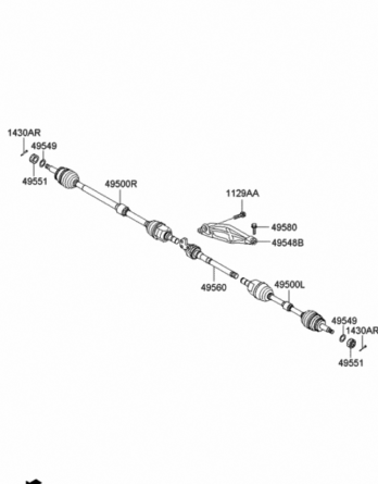 CARDAN COMPLET AVANT HYUNDAI 49500-2S710