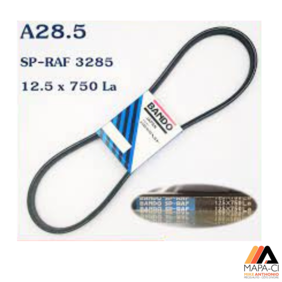 COURROIE TRAPEZOIDALE 12.5X750 LA A28