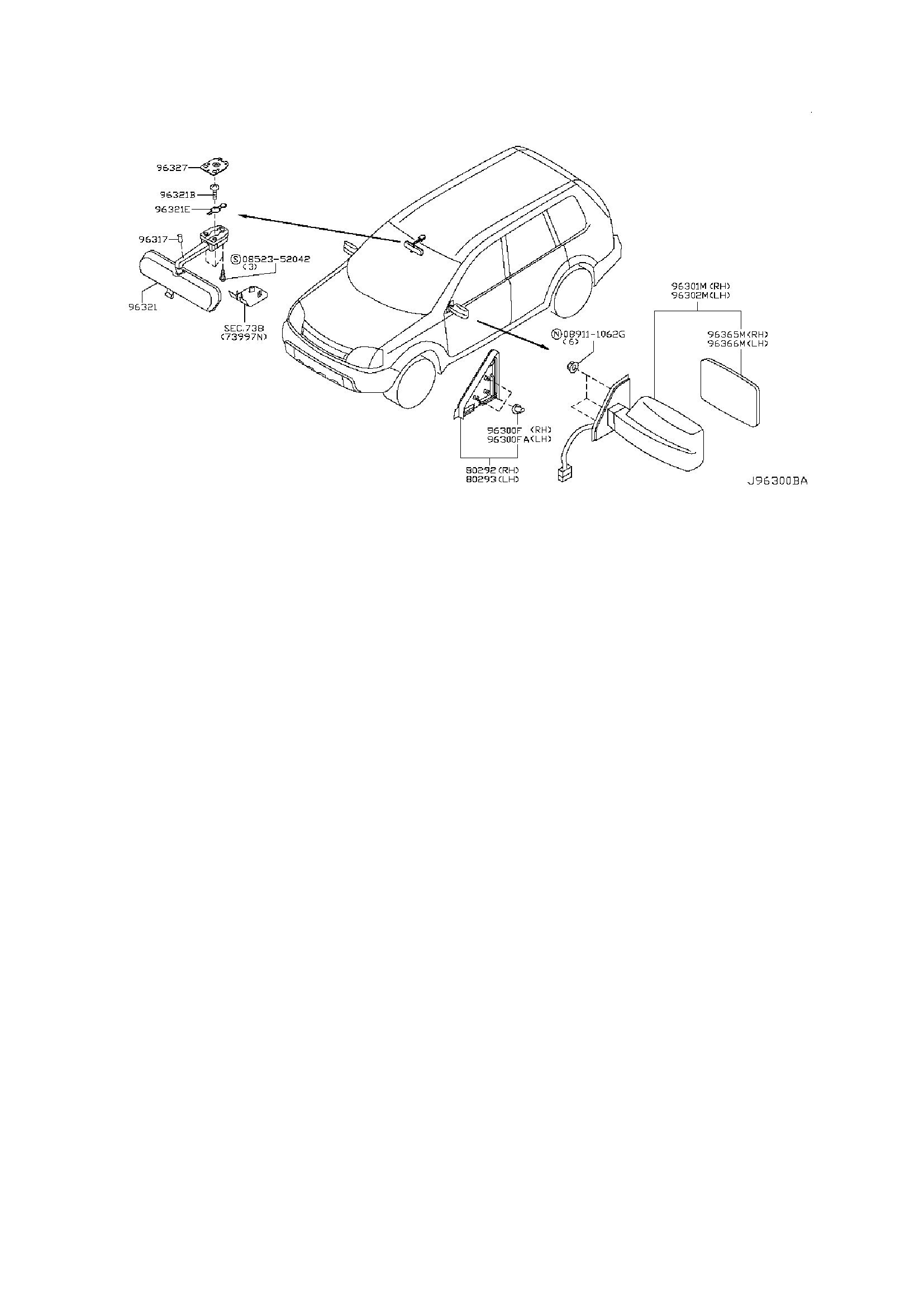 RETROVISEUR NISSAN LH K6302-9H362