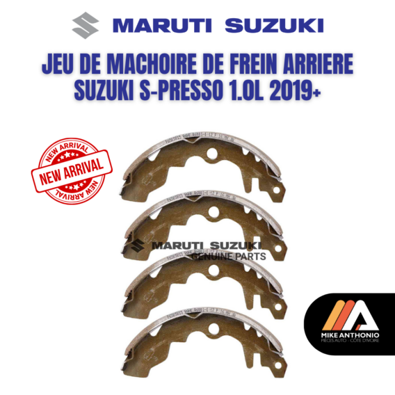 JEU DE MACHOIRE DE FREIN ARRIERE SUZUKI S-PRESSO 1.0L 2019+/ BRAKE SHOE KIT REAR SUZUKI S-PRESSO